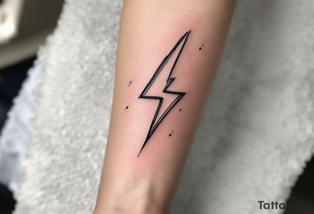 Thunderstorms with music symbol tattoo idea