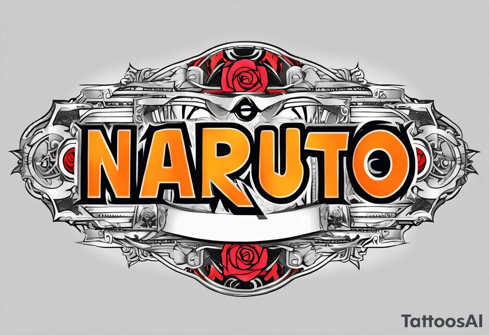 naruto headband with the letters AR in the middle tattoo idea
