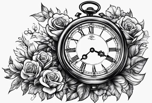 time travel lower sleeve design tattoo idea