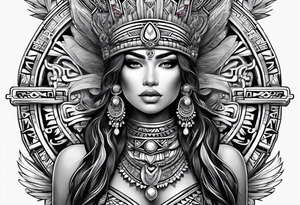 Aztec princess, ollin symbol tattoo idea