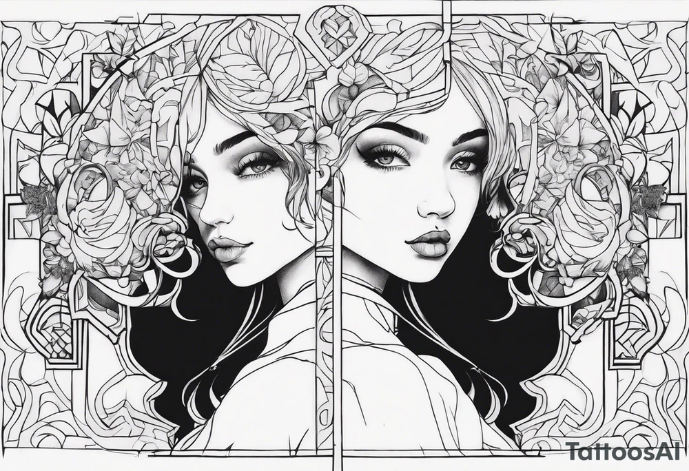 boy and girl tattoo idea