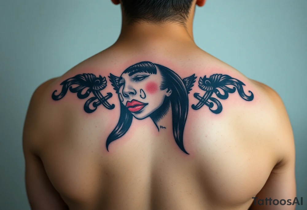 Lowrider art of a gangsta sadgirl tattoo idea