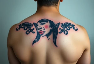 Lowrider art of a gangsta sadgirl tattoo idea