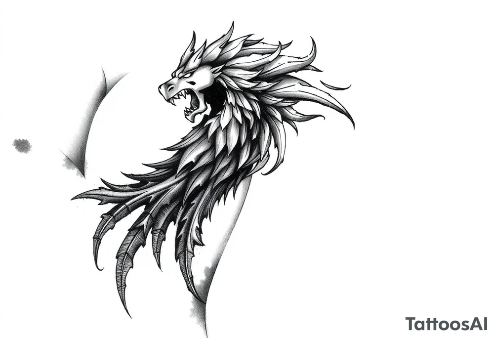 Tribal greek mythology themed tattoo idea