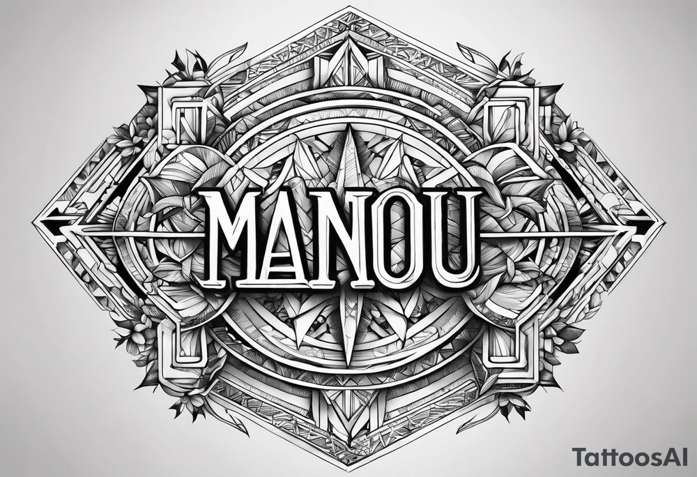 Salut je souhaiterais faire un tatouage avec les lettres MANOU superposé tattoo idea