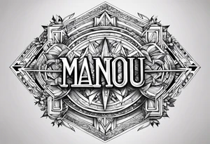 Salut je souhaiterais faire un tatouage avec les lettres MANOU superposé tattoo idea