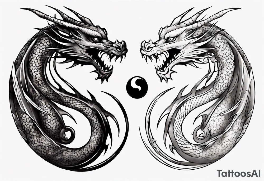 Two Dragons, Yin Yang tattoo idea
