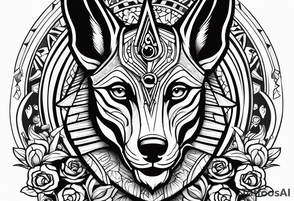 Anubis and skull forearm tattoo idea