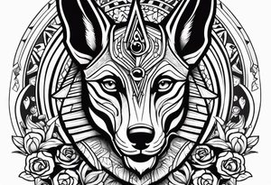 Anubis and skull forearm tattoo idea