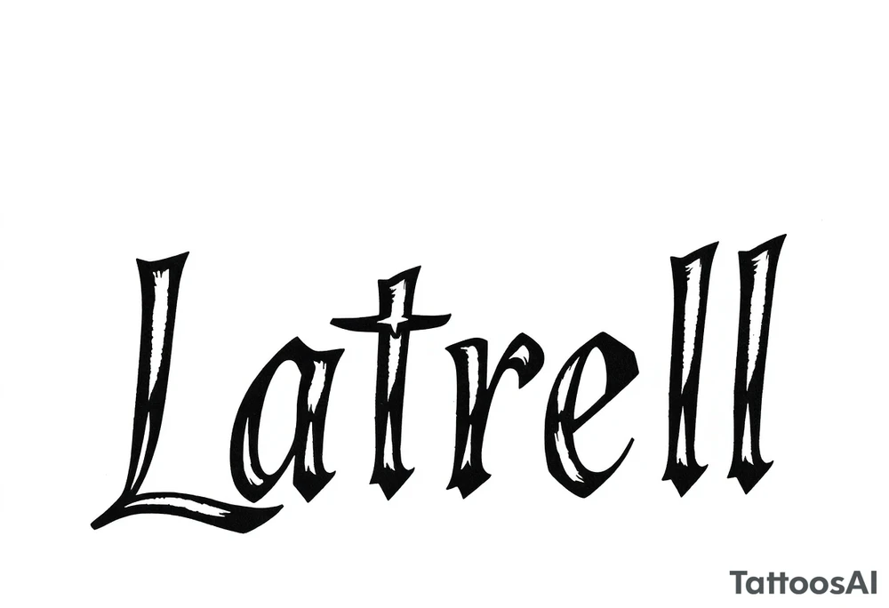 Lettering style fonts that say Latrell tattoo idea