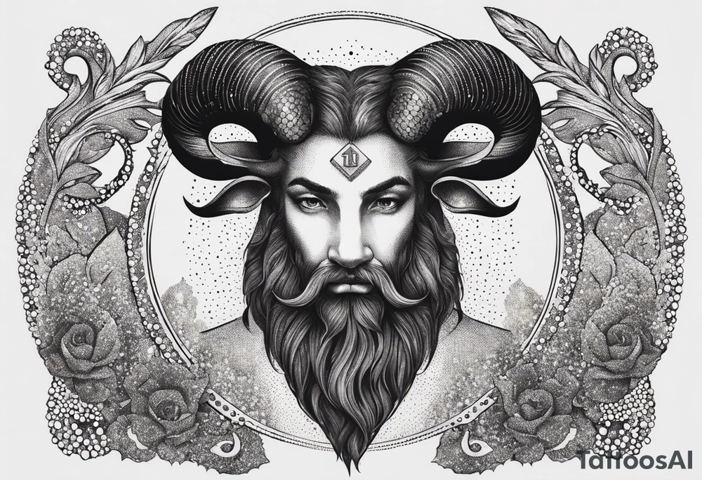 capricorn with beard tattoo idea