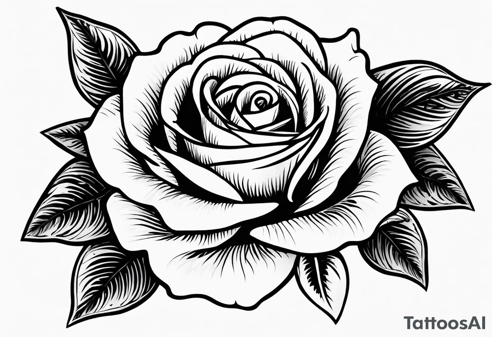 Rose and the inscription 1995 below tattoo idea