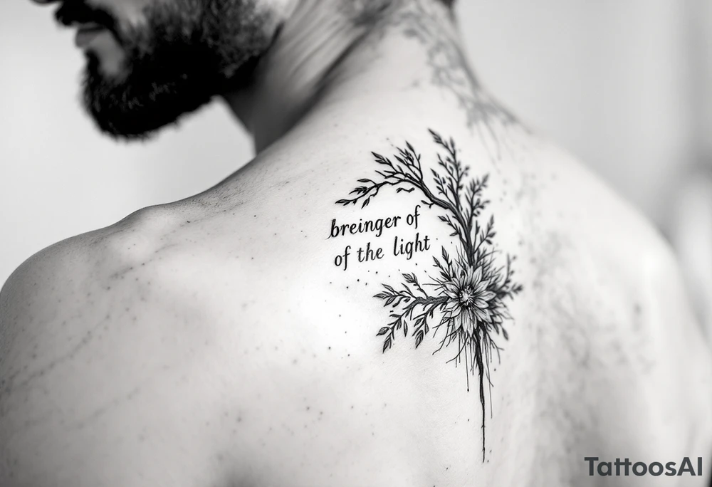 I’m looking for a cool, minimalist graphic to embody the birth of my son Luca. His name means bringer of the light. I’m ok having bringer of light in a quote also, possibly in latin tattoo idea