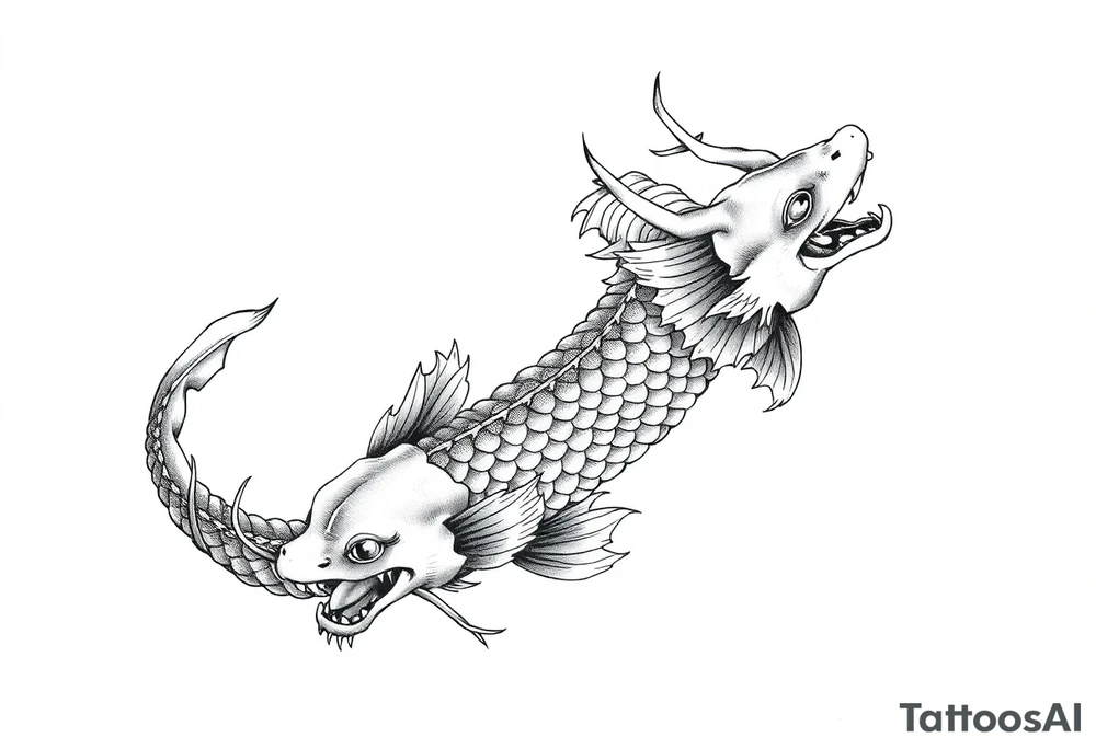 Koi dragon tattoo idea