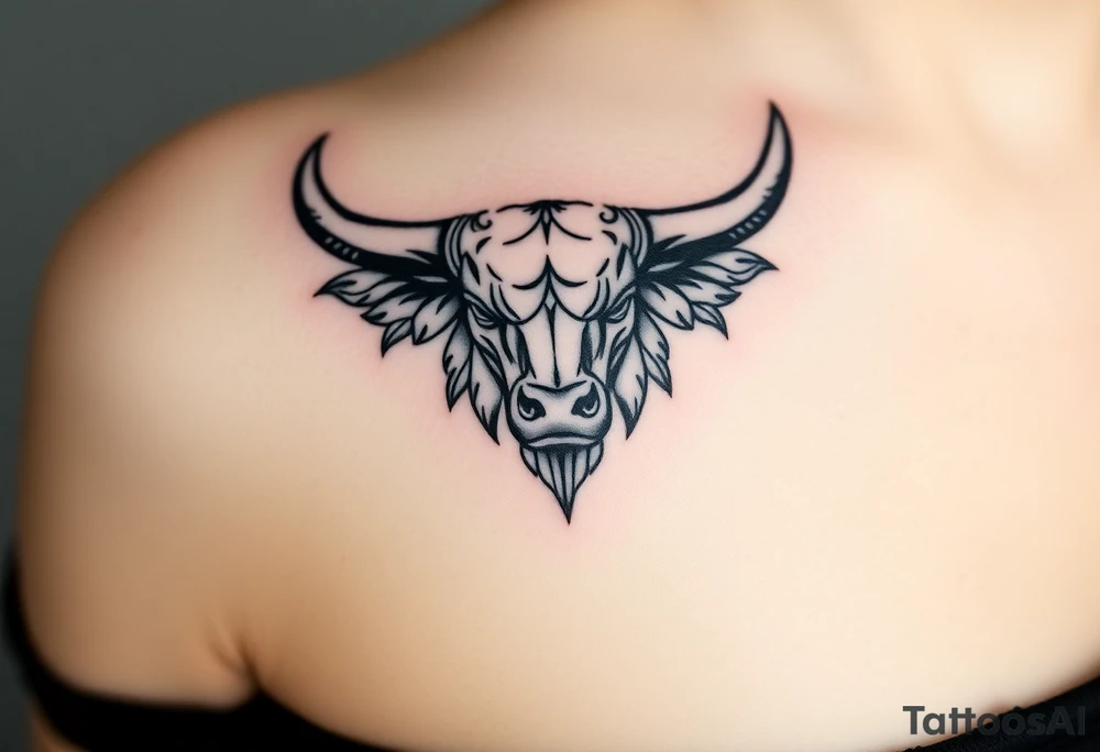 Powerfull majestic bull tattoo idea