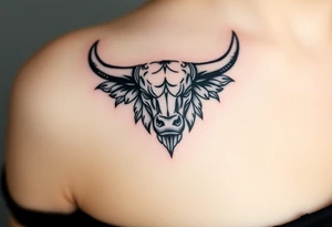 Powerfull majestic bull tattoo idea