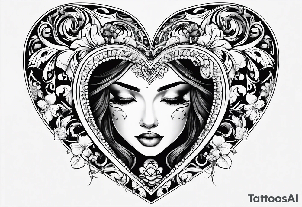 The word Mia inside a heart tattoo idea