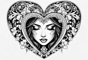 The word Mia inside a heart tattoo idea