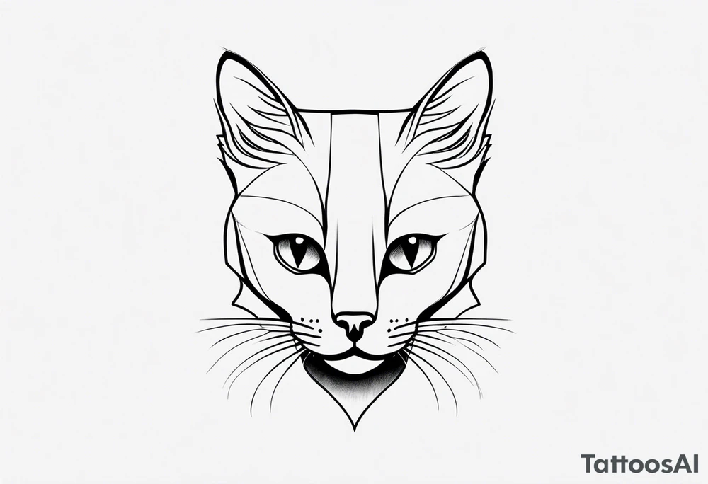 Cute cat tattoo idea