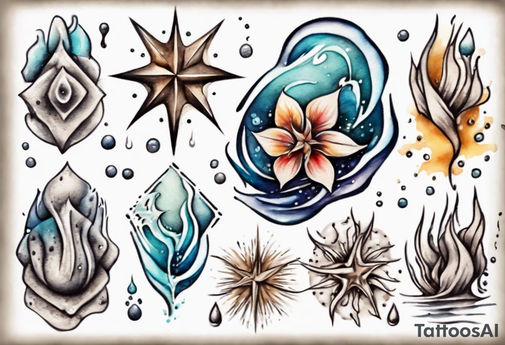 Form in the wet sand tattoo idea