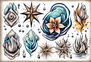 Form in the wet sand tattoo idea