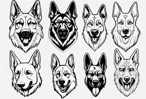 Scary German shepherd dog tattoo idea