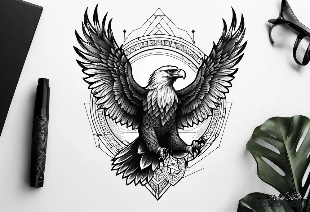 Eagle on hand detailed to fit the whole thing tattoo idea