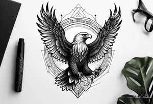 Eagle on hand detailed to fit the whole thing tattoo idea
