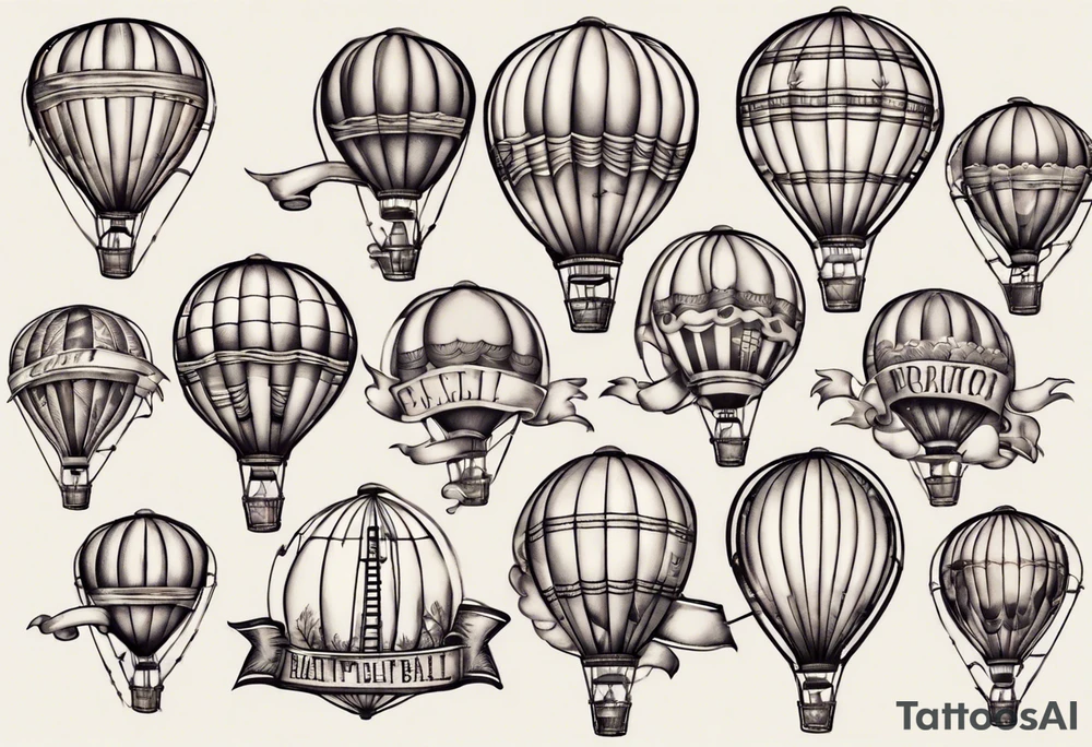 hot air balloon with a ladder tattoo idea