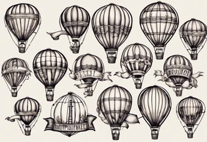 hot air balloon with a ladder tattoo idea