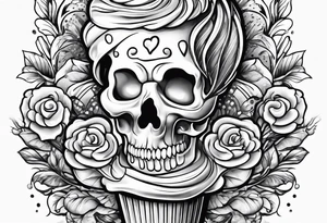 one scoop ice cream cone tattoo idea