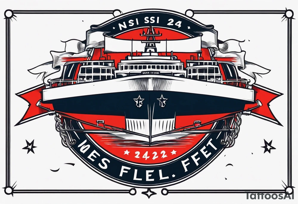 simple banner that says "NSI CLASS 24020" "BEST OF THE FLEET" tattoo idea