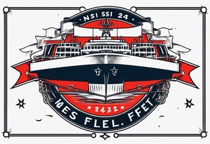 simple banner that says "NSI CLASS 24020" "BEST OF THE FLEET" tattoo idea