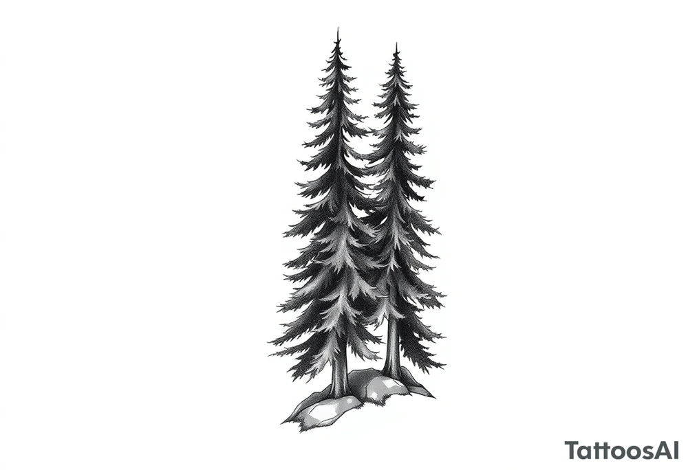 Coniferous forest tattoo sleeve black and gray tattoo idea Coniferous forest tattoo sleeve black and gray tattoo idea