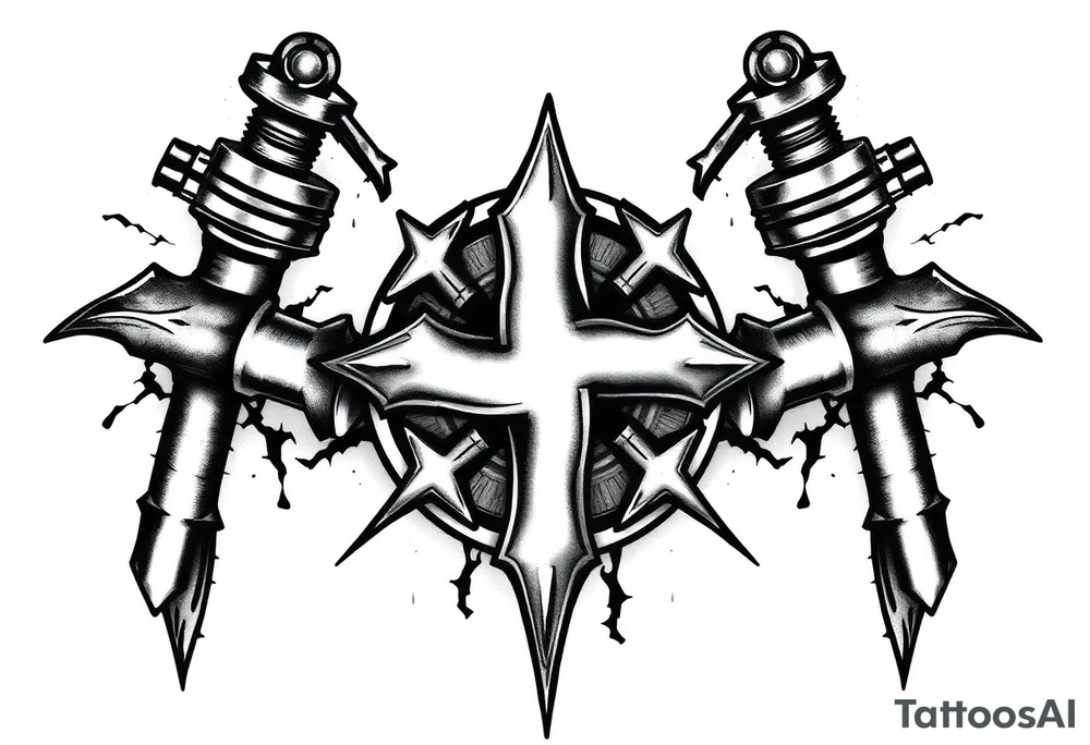 swastika tattoo with ss bolts tattoo idea