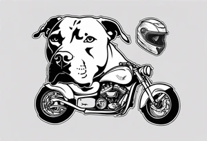 Pit bull with a motorcycle helmet tattoo idea