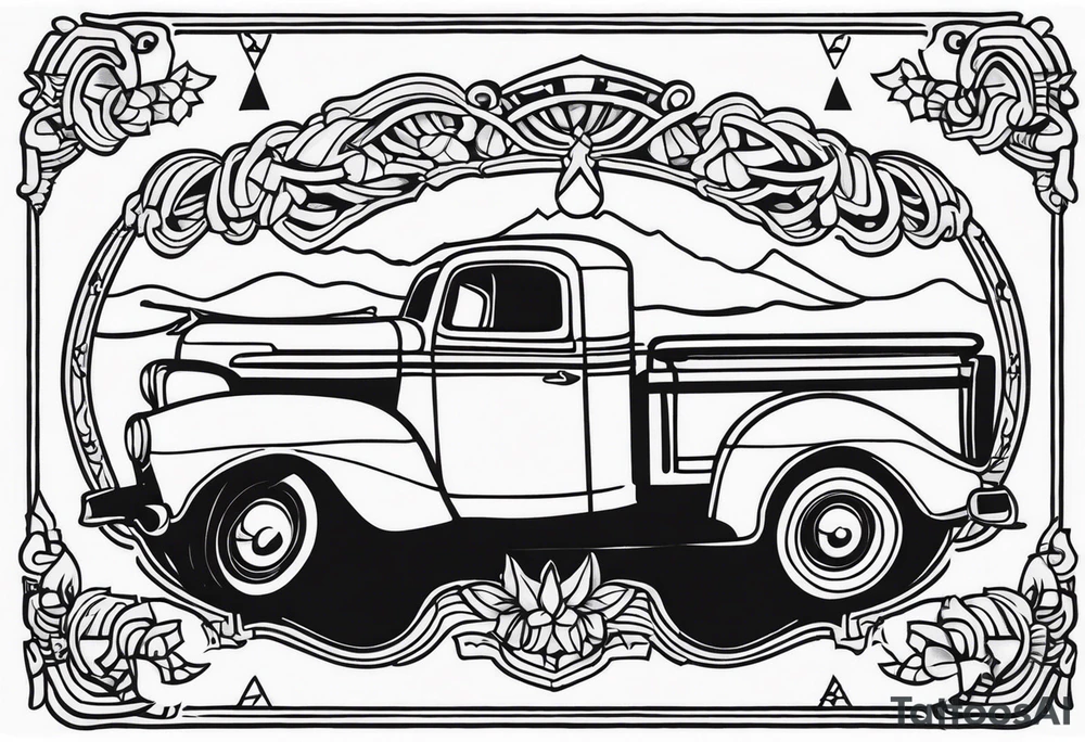 Unique Vintage American traditional tattoo idea