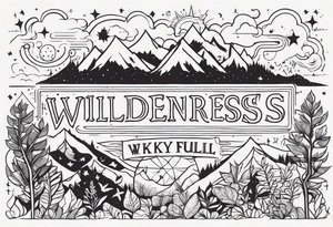 wilderness with sky full of atoms tattoo idea