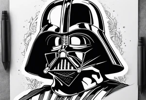 picture of darth vader with no mask crying tattoo idea