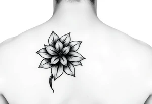 Hong kong flag, no stars inside the flower, the center of the flower is on the right elbow and wraps around the right 
arm. tattoo idea