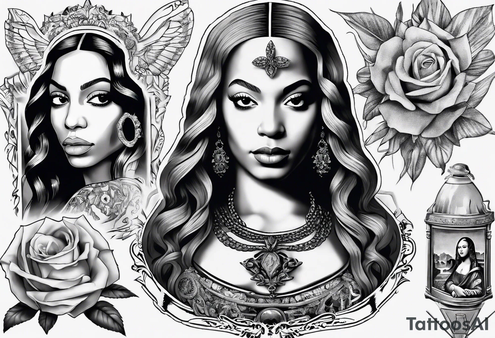 Beyoncé 
As Mona Lisa tattoo idea
