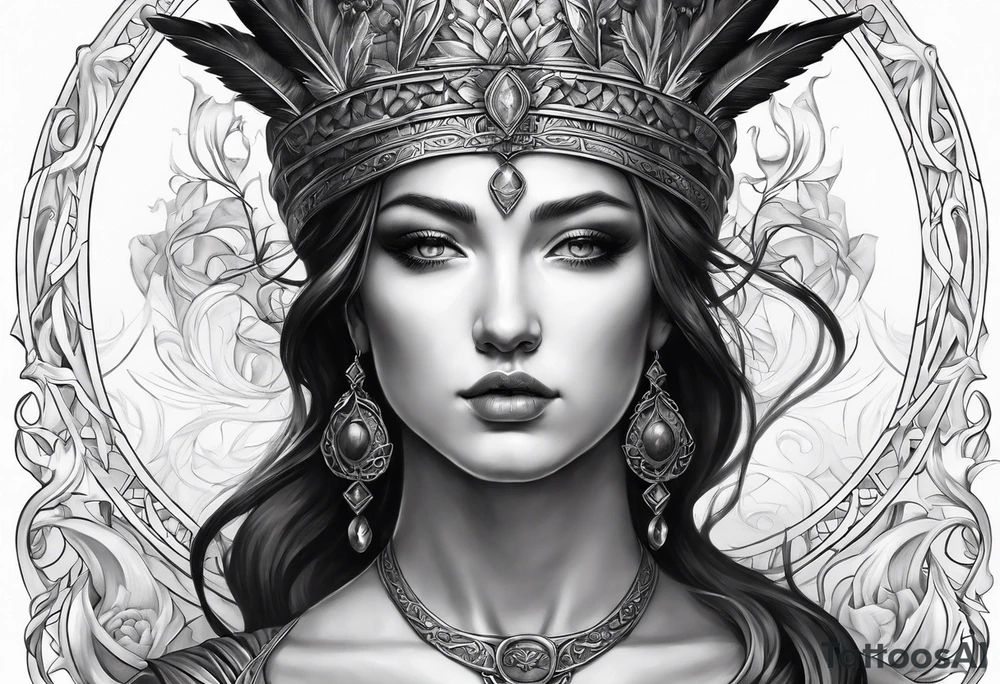 the goddess of vengeance tattoo idea