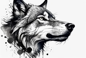 Injured wolf tattoo idea