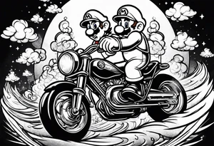 Mario riding nuke tattoo idea