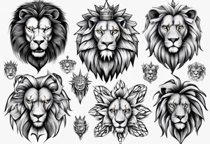 wild king lion tattoo idea