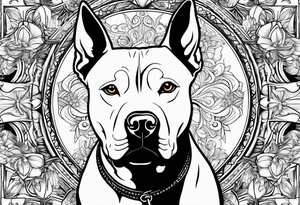 white pitbull pointed ears, paw tattoo idea