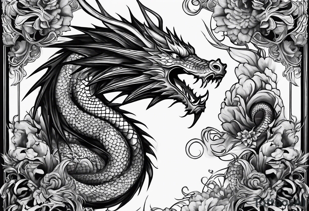 Dark rebelion xyz dragon back tattoo idea