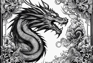 Dark rebelion xyz dragon back tattoo idea