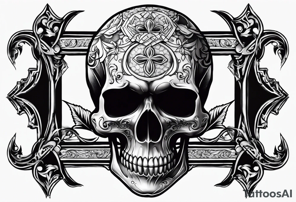 Skull and cross bones tattoo idea