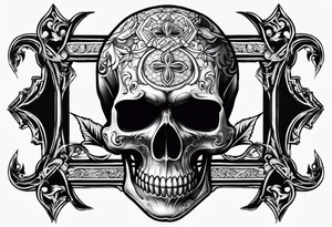 Skull and cross bones tattoo idea